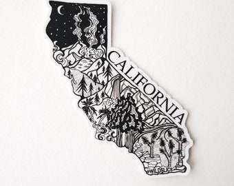 California State  4&quot; Weatherproof and durable, Outdoor sticker, Travel sticker, Wanderlust, Mountains,  Stickers