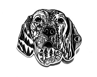 Weimaraner or Vizsla Dog sticker, Wild Slice, vinyl decal, dog sticker, dog lover gift