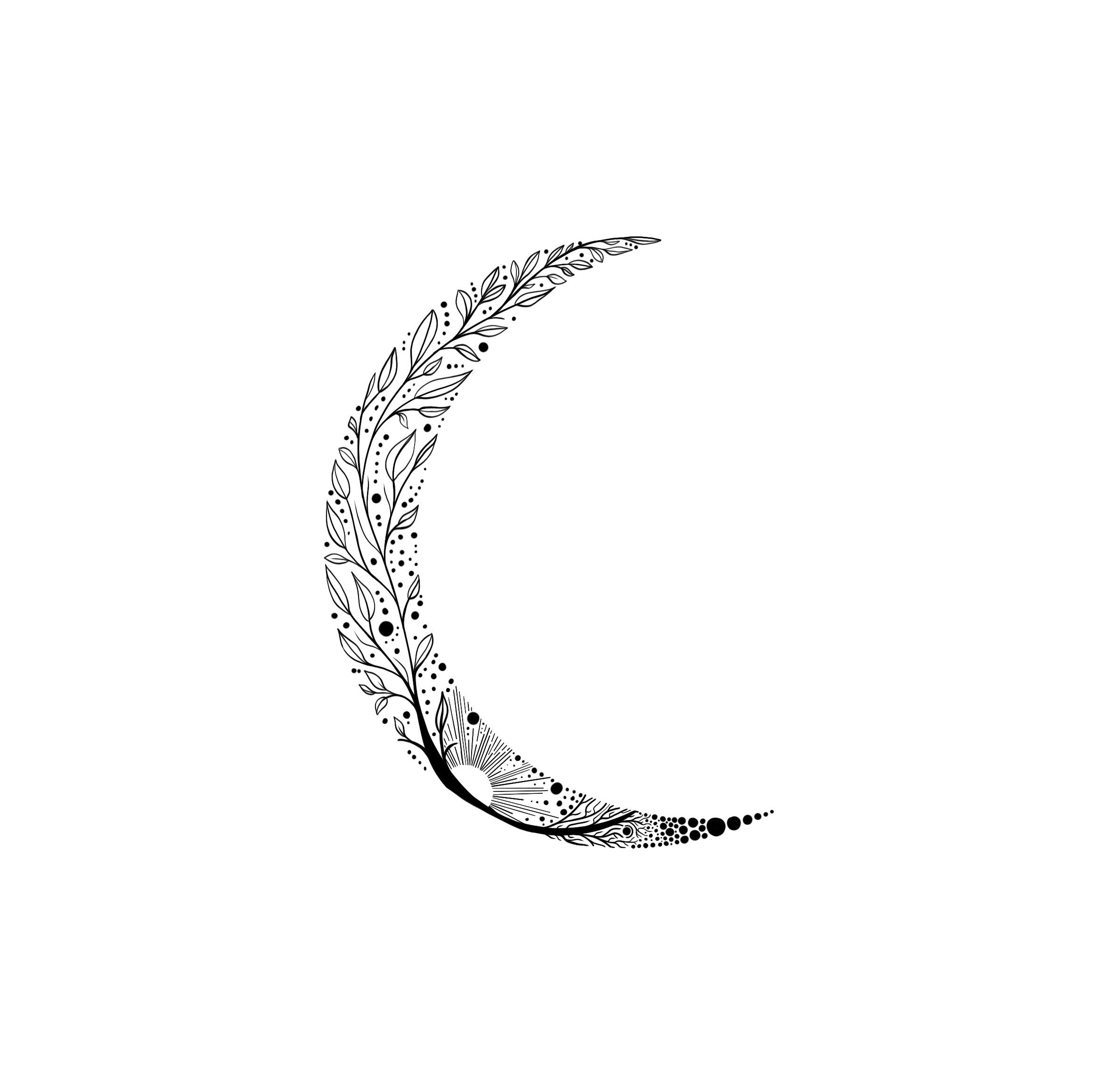 Crescent Moon Tattoo Artwork - Etsy Crescent Moon Tattoo Artwork - Etsy