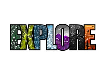 EXPLORE stickers giant 6” size