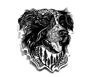 Border Collie, Australian Shepard sticker, Wild Slice, vinyl decal, dog sticker, dog lover gift