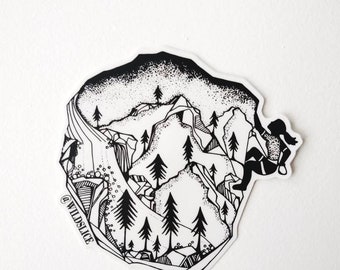 Rock Climber Girl Sticker 3" Weatherproof and durable, Outdoor sticker, Climbing, Travel, Adventure, Waterfall, Mountains sticker