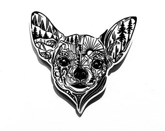 Chihuahua Dog sticker, Wild Slice, vinyl decal, dog sticker, dog lover gift