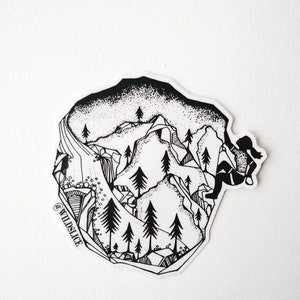 Rock Climber Girl Sticker 4" Weatherproof and durable, Outdoor sticker, Climbing, Travel, Adventure, Waterfall, Mountains sticker