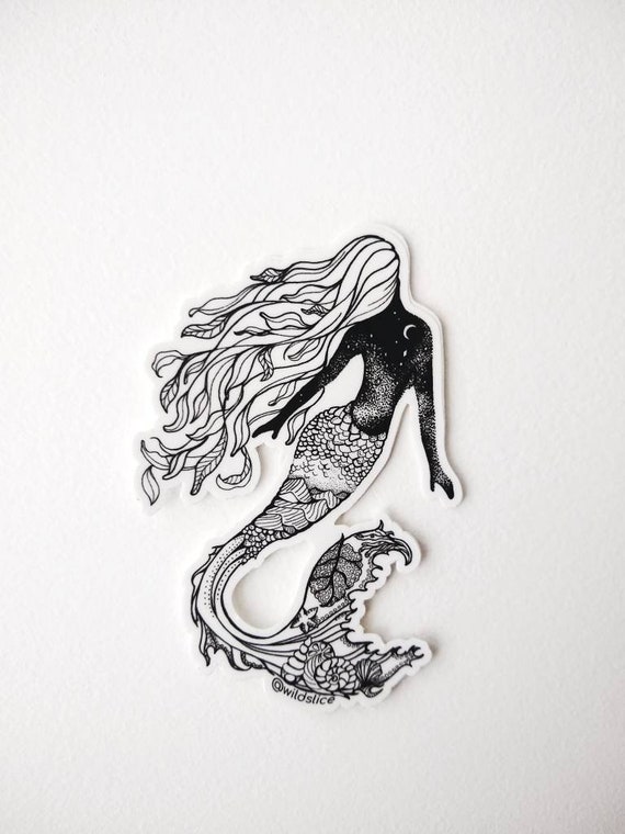 Mermaid Sticker Stella Maris Ocean Waves Sea Starfish Etsy
