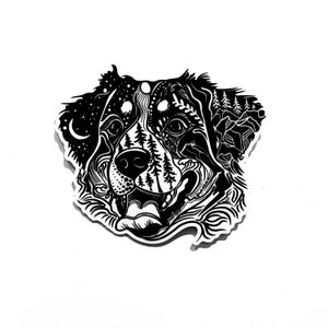 Bernese mountain dog sticker, Great Pyrenees, Wild Slice, vinyl decal, dog sticker, dog lover gift