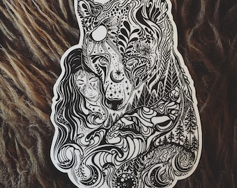 NEW Woman & Bear Limited Release 4” stickers Mama Bear
