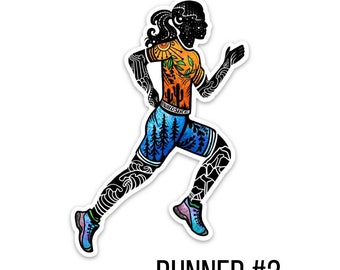Runner Girl 4" Weatherproof and durable, Outdoor sticker, Running, Trail running, Wanderlust, Galaxy, Moon sticker, Adventure stickers
