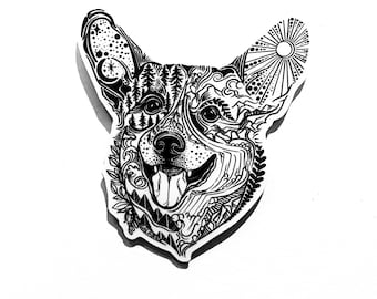 Corgi Dog Sticker, Wild Slice Vinyl Decal