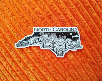 North Carolina State  4" Weatherproof and durable, Outdoor sticker, Travel sticker, Wanderlust, Mountains,  Stickers