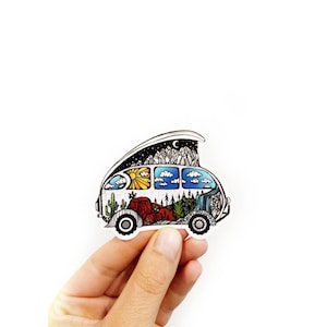 Mini Adventure Van stickers Limited Release. camper bus, Vanlife, camping, decals, bumper sticker, vinyl