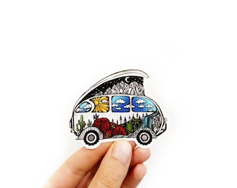 Mini Adventure Van stickers Limited Release. camper bus, Vanlife, camping, decals, bumper sticker, vinyl