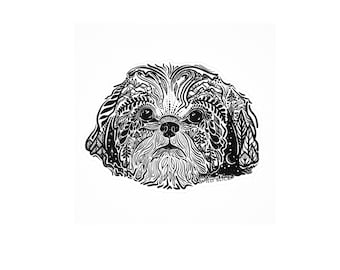 Shih Tzu Dog Sticker, Vinyl Decal, Dog Lover Gift