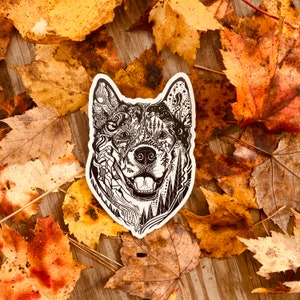 Husky/Siberian Husky Dog sticker, Wild Slice, vinyl decal, dog sticker, dog lover gift image 3