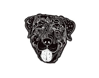 Rottweiler Sticker, Weatherproof Vinyl Decal, Dog Lover Gift