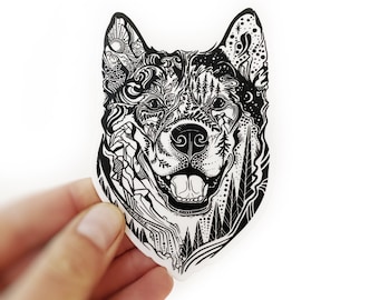 Husky/Siberian Husky Dog sticker, Wild Slice, vinyl decal, dog sticker, dog lover gift