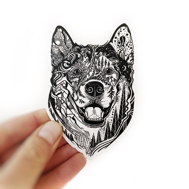 Husky/Siberian Husky Dog sticker, Wild Slice, vinyl decal, dog sticker, dog lover gift image 1