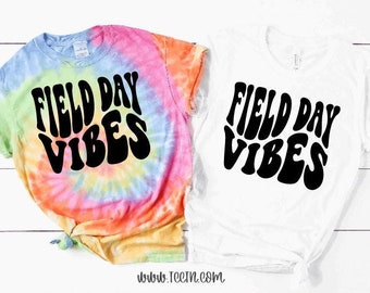 Field Day Vibes Shirt | Happy Groovy School Tie Dye Top | Wavy Pastel Game Day Kindergarten 1st 2nd 3rd 4th Last Day Teacher Outfit Clothes