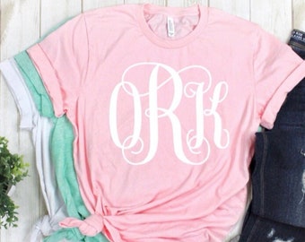 Girls' Personalized Monogram Shirt: Fancy Cursive Initial Top