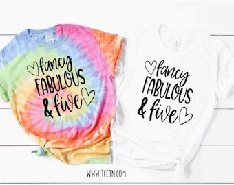 Fifth Birthday Girl Shirt: Tie Dye Party Outfit