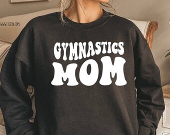 Gymnastics Mom Sweatshirt | Competitive Gymnast Team Mama Mother Fleece Crew Pullover Clothing Outfit Gift for Moms Gym Meet Season Ideas