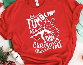 Gymnastics Christmas Tree Shirt: Tumbling Holiday Top