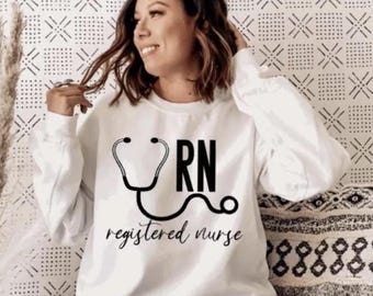 RN Registered Nurse Sweatshirt: Cozy Nurse Fleece Pullover