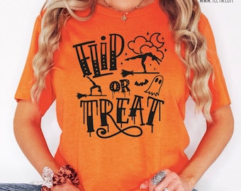 Flip or Treat Gymnastics Halloween Shirt: Spooky Gymnast Outfit