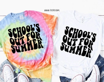 Tie Dye School's Out for the Summer Shirt | Groovy Teacher Last Day of School Top Trendy Retro Pastel Color End of Year Outfit Clothing Gift