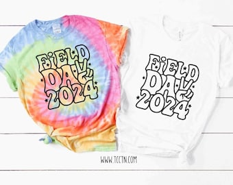 Field Day 2024 Shirt | Happy Groovy School Tie Dye Top | Field Game Day Kindergarten 1st 2nd 3rd 4th 5th  Last Day Teacher Outfit Clothes