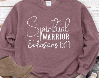 Spiritual Warrior Fleece Sweatshirt | Christian Bible Verse
