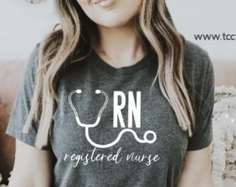 RN Registered Nurse Shirt: Soft Cotton Tee, Nurse Gift