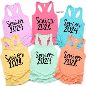 Senior 2024 Racerback Tank Top | Class of 2024 Tank | High School College Grad Clothing Last Day of School Graduate Gift Outfit Senior Trip