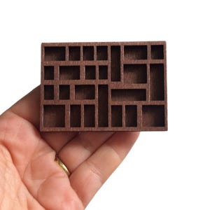 MINIATURE PRINTER TRAY | Dollhouse Decor Drawer | Version #2 | 24 Slots | Tiny Trinket Curio Shelf | Shadow Box | 1:6 or 12 Scale