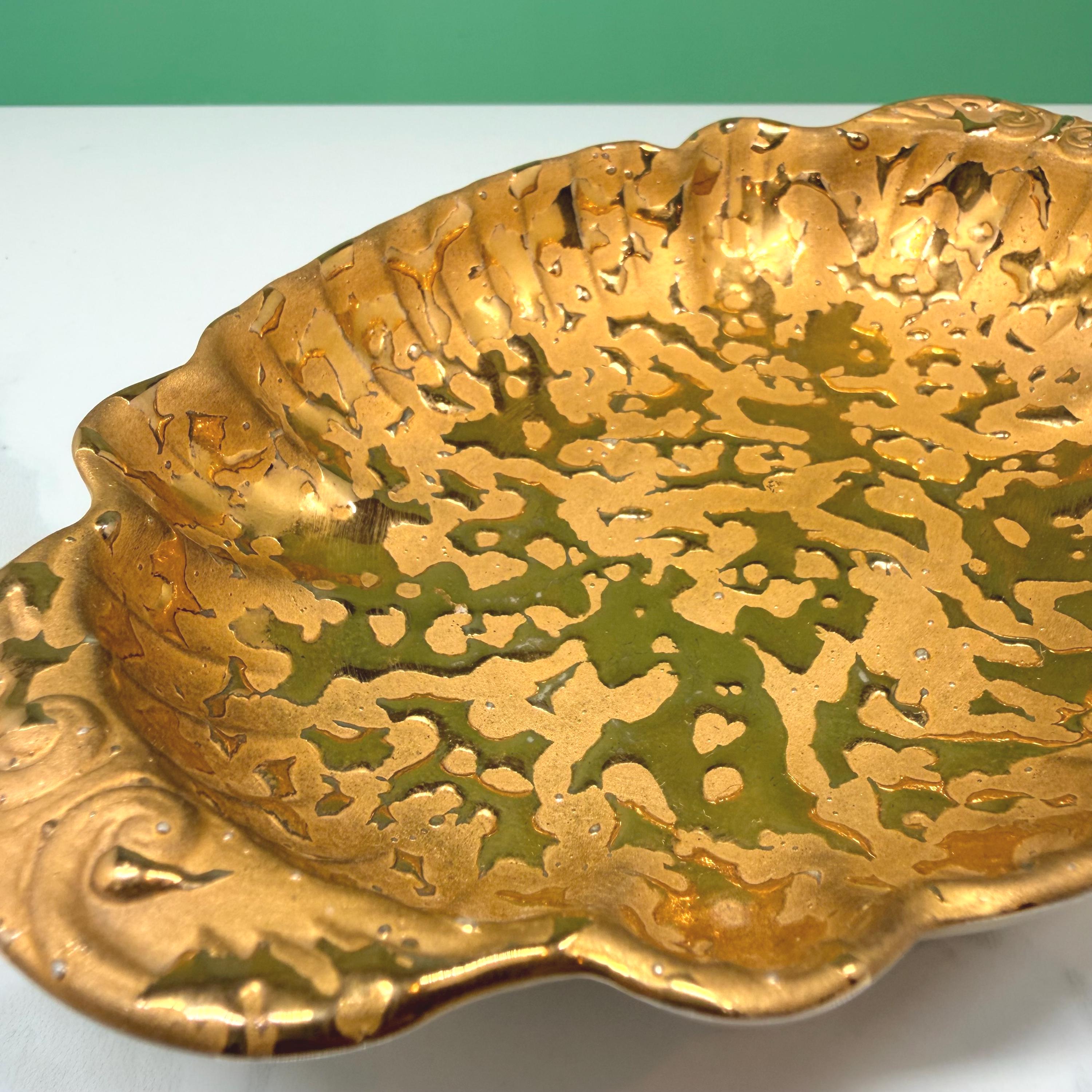 Weeping Bright Gold Dish - Etsy