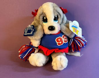 Vintage Applause Honey Plush – Sad Sam and Honey Character – Graduation Cheerleader Dog – 1990s Stuffed Animal with Tags