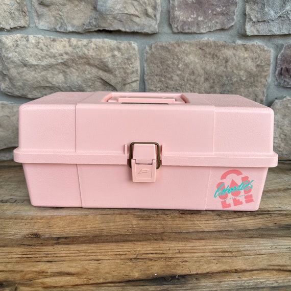 Vintage 1980 Caboodle 2 Tier Tackle Box Makeup, Jewelry, and