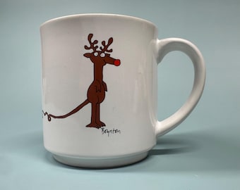 Vintage Sandra Boynton renmugg | Rolig julkaffekopp | Samlarobjekt för tecknade serier