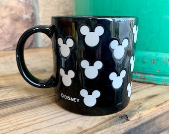 Vintage Mickey Mouse Silhouette Mug, Black New Old Stock in Box, Made in Japan