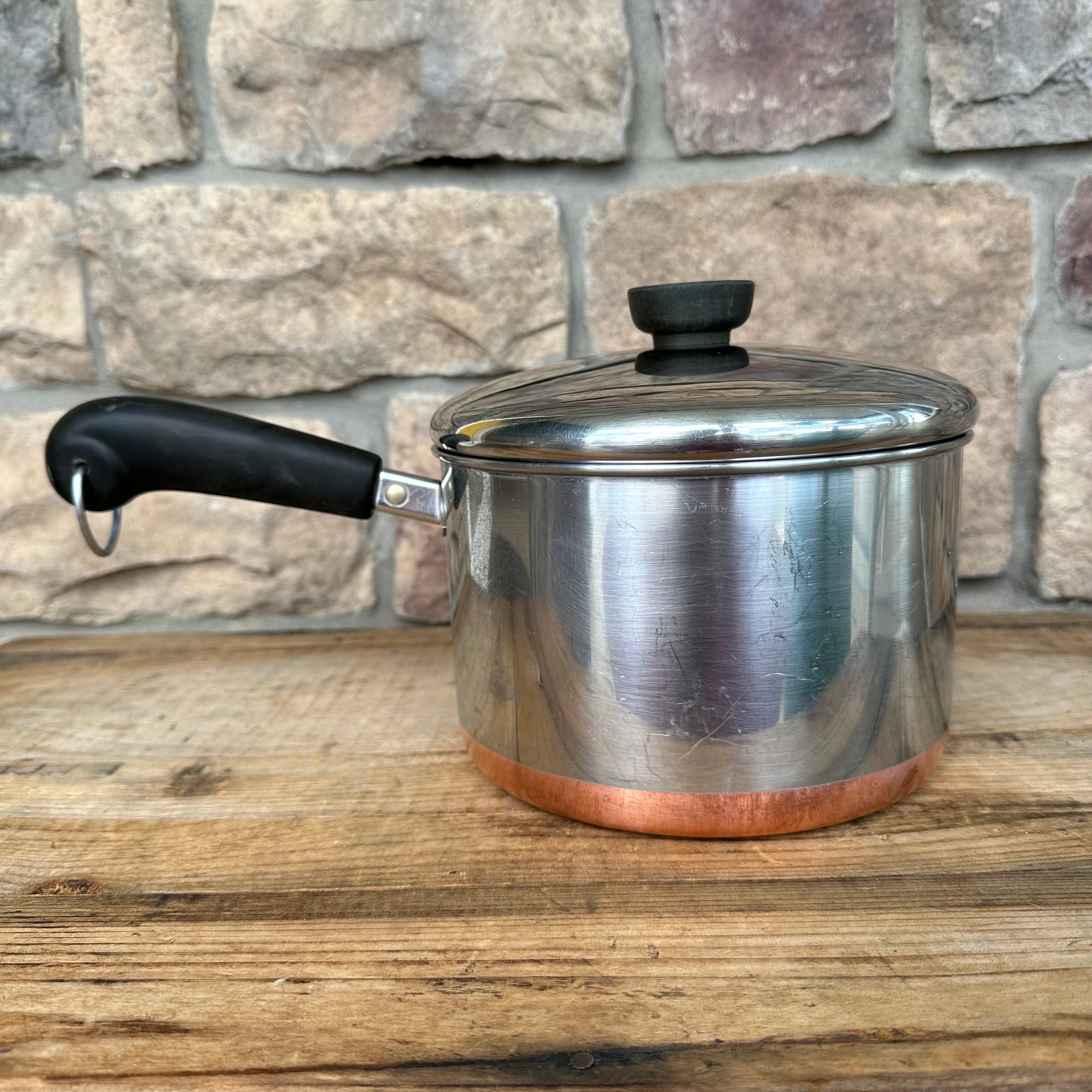 Vintage Revere Ware Copper Bottom Pots Pans Teapot Kitchen Cookware