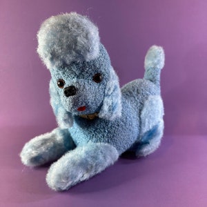 Vintage Blue Poodle Stuffed Animal Radio Nuvox Model: PR-606 Made in Japan image 1