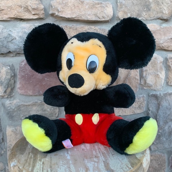 Vintage 1970s Mickey Mouse Walt Disney World Souvenir Plush Stuffed Toy