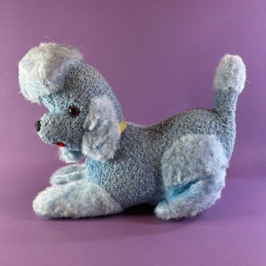 Vintage Blue Poodle Stuffed Animal Radio Nuvox Model: PR-606 Made in Japan image 2