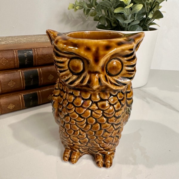 Vintage Ceramic Owl Votive Tea Light Candle Holder, Owl Decor