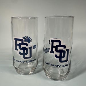 Vintage Penn State Nittany Lions Libbey Glasses – Set of 2 – PSU Barware Collectible