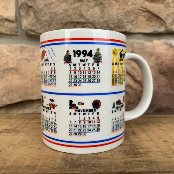 Vintage 1994 Calendar Mug, Birthday Year Mug, 1994 Nostalgia - Etsy Denmark
