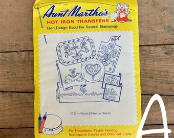 Aunt Martha's Merry Maid Hot Iron Embroidery Transfer - Vintage Iron-On Pattern For Crafts