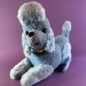 Vintage Blue Poodle Stuffed Animal Radio Nuvox Model: PR-606 Made in Japan image 6