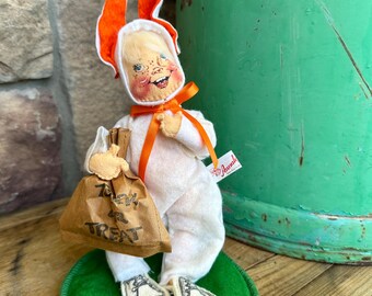 Annalee Mobilitee Süßes oder Saures Osterhase aus Filz #3032 - 20 cm - 1988 - Vintage Sammlerstück