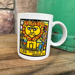 Vintage Leo Zodiac Mug - Made in Japan - Retro Astrology Gift